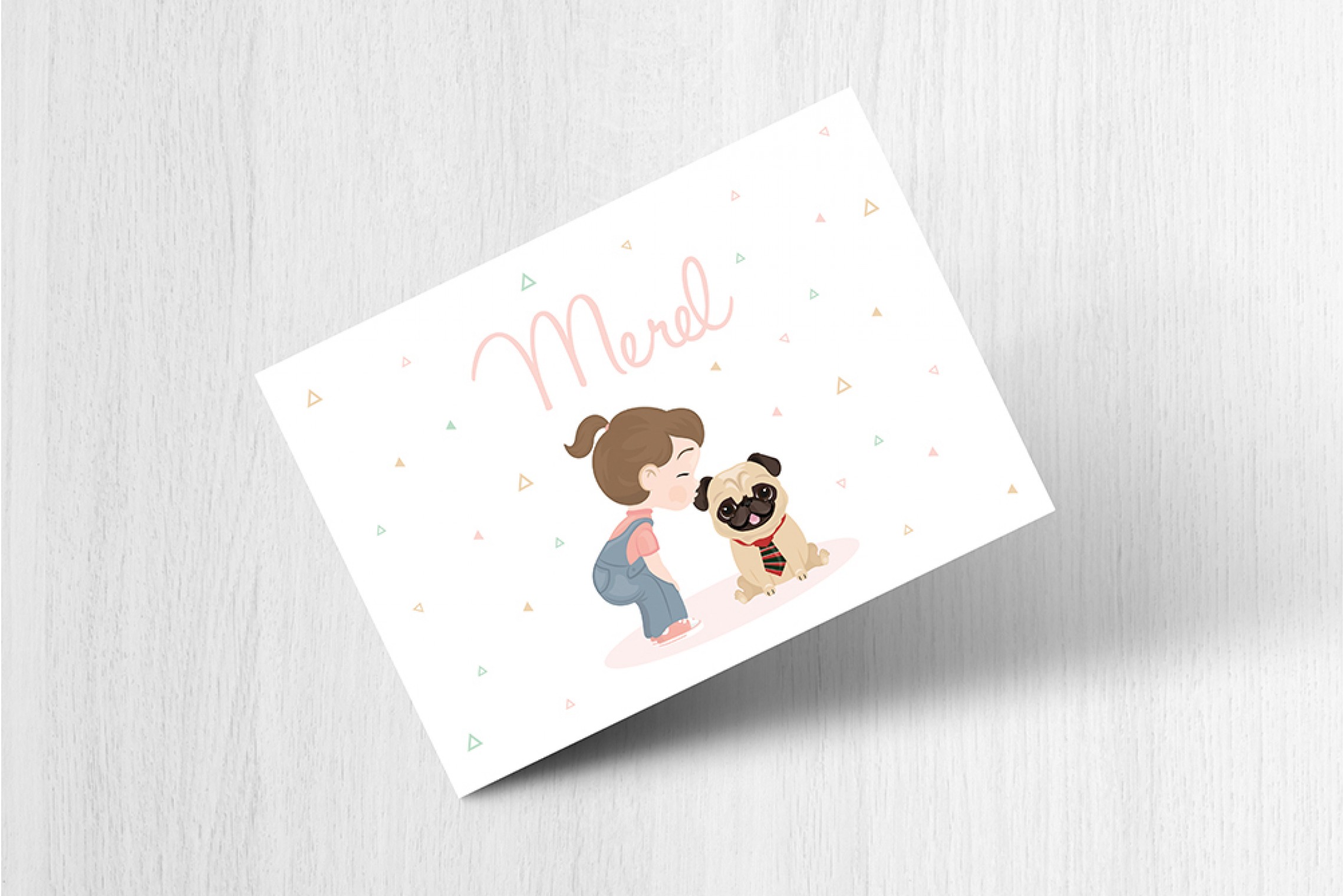 Meisje met mopshondje
